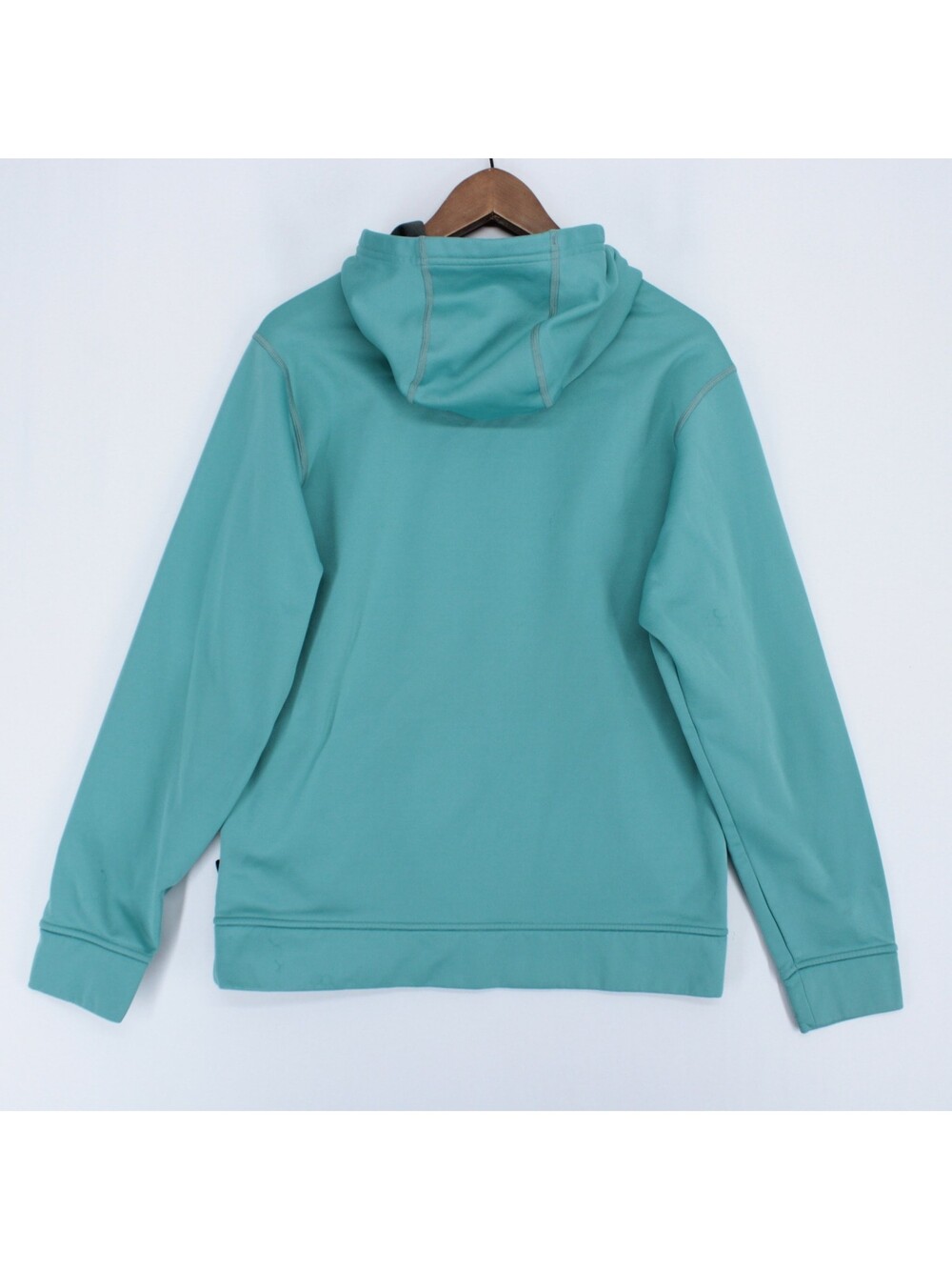 Patagonia Text Logo PolyCycle Hoodie Mens M Teal Pullover Fleece Sweatshirt - Picture 3 of 15